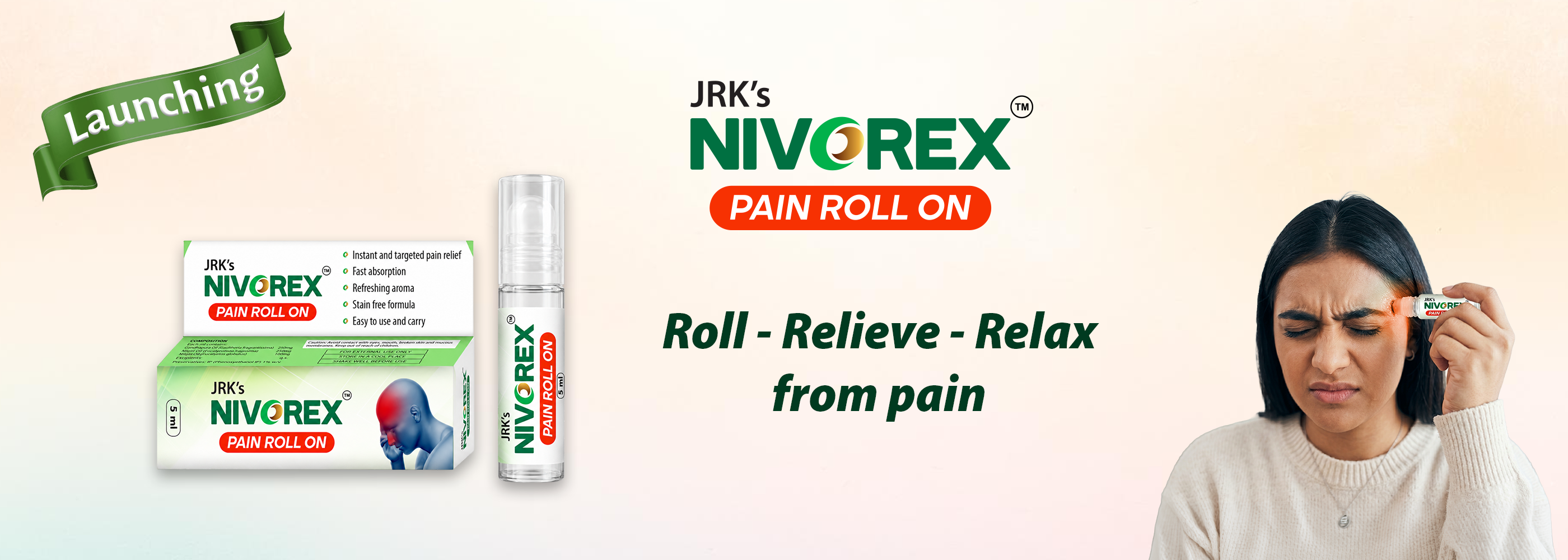 Jrk's nivorex Pain relief roll on 