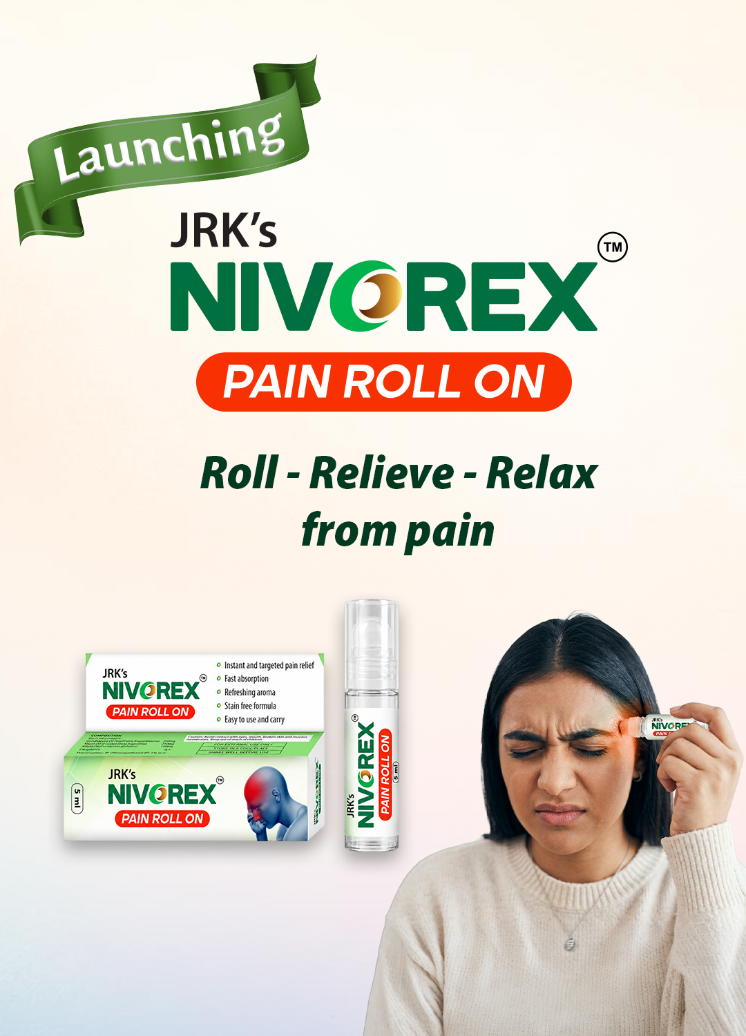 Jrk's nivorex Pain relief roll on 